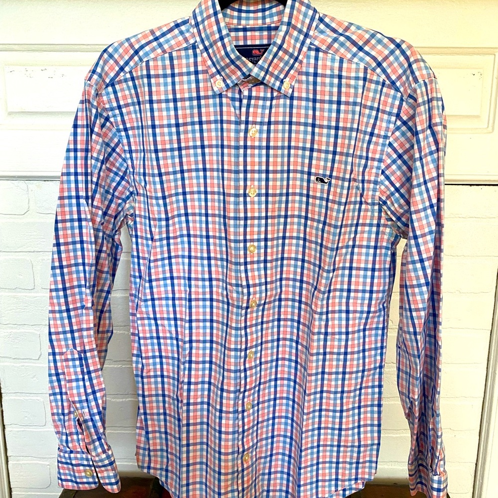 Vineyard Vines Checkered Print Button Down - S/M